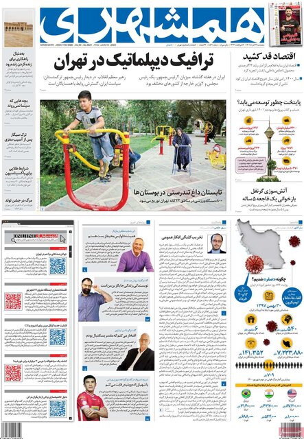 صفحه اول روزنامه پنجشنبه